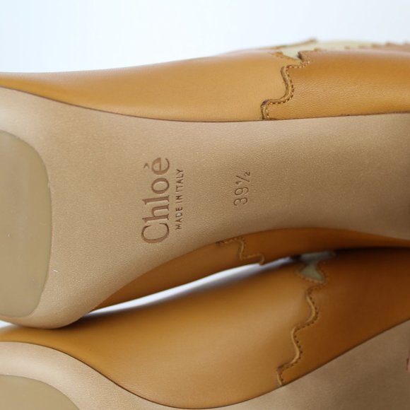 NEW CHLOÉ Scalloped Leather Ankle Boots - Block Heel Booties for Work or Brunch - Picture 13 of 14